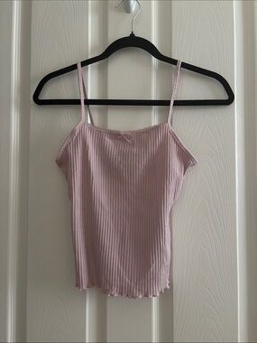 H&M Ribbed Spaghetti Strap Camisole - Light Pink